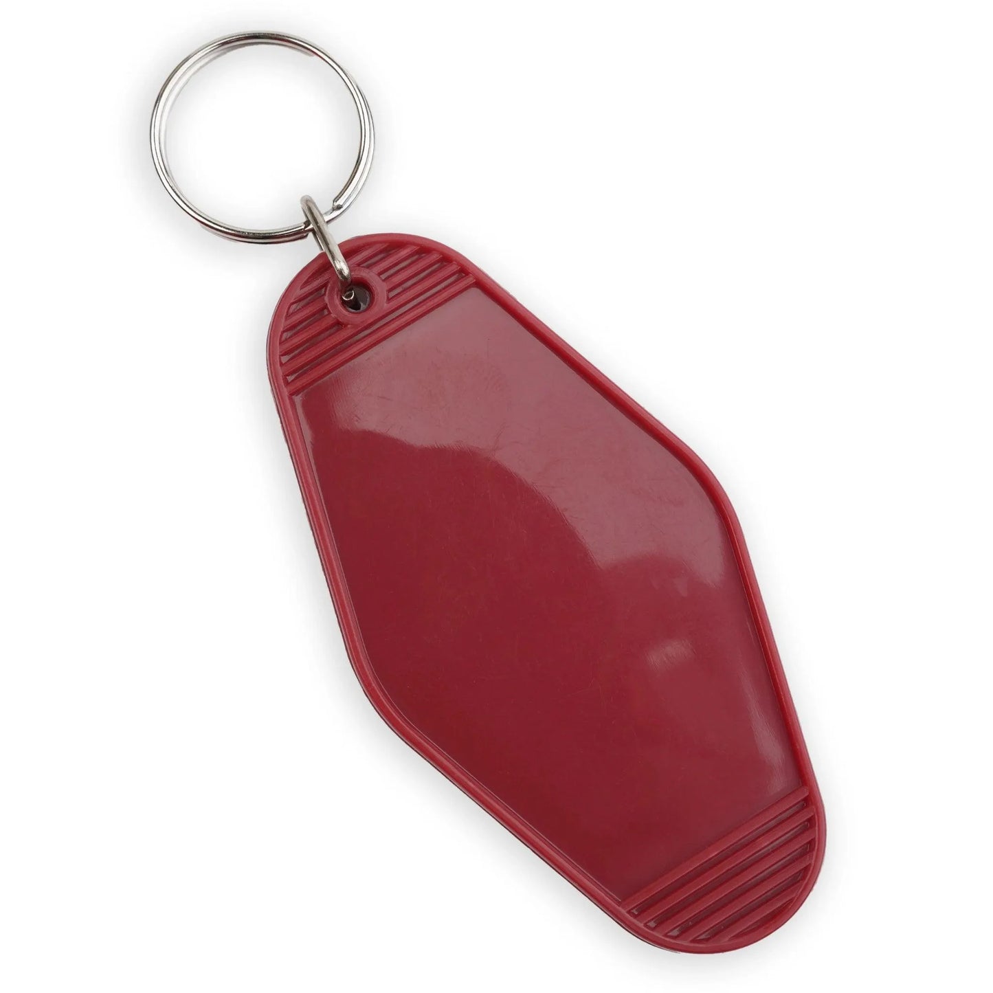 Master Maker Crafts -  Retro Motel Keychain with Silver Ring - Wine Red (4 per Set)