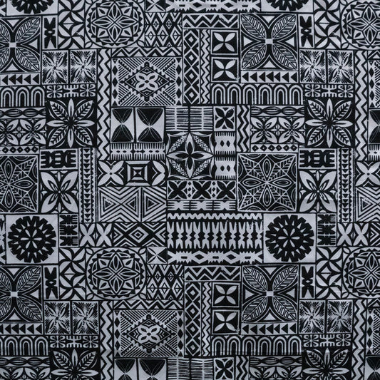 Traditional Polynesian Tapa design Polyester Fabric | Islands Fabric