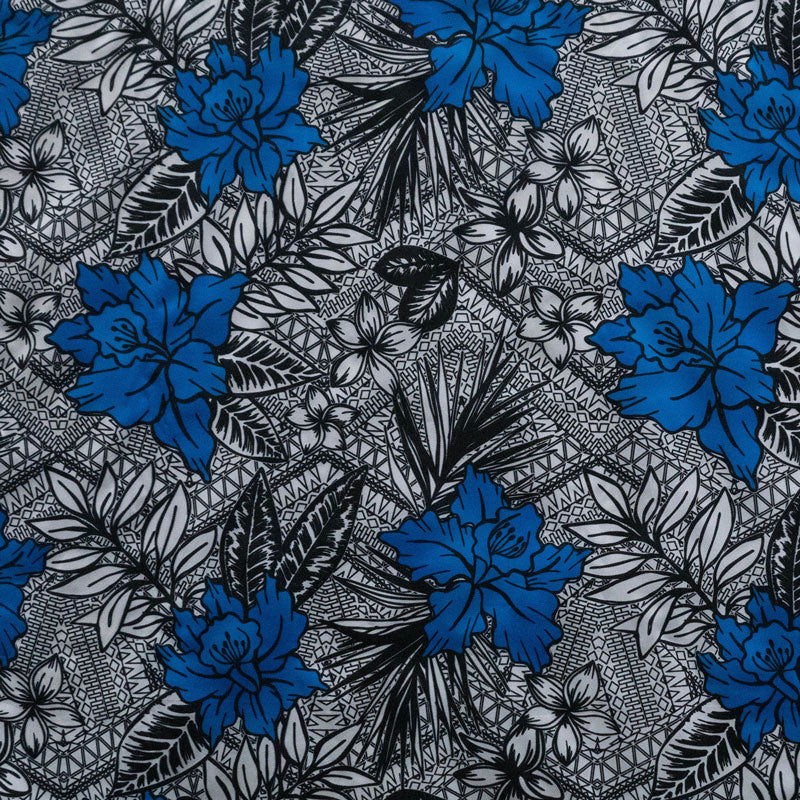 All Over Tropical Flowers & Leaves Polyester Fabric | Islands Fabric