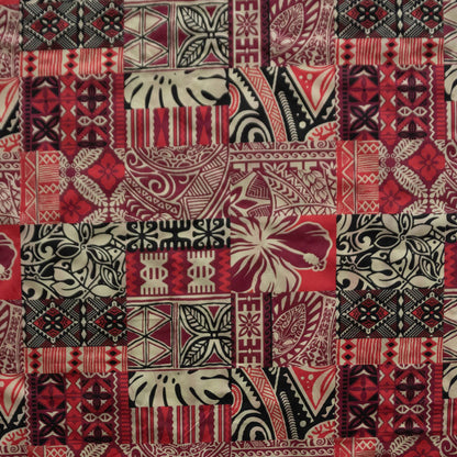 Traditional Polynesian Tapa Design Polyester Fabric | Islands Fabric