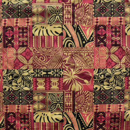 Traditional Polynesian Tapa Design Polyester Fabric | Islands Fabric