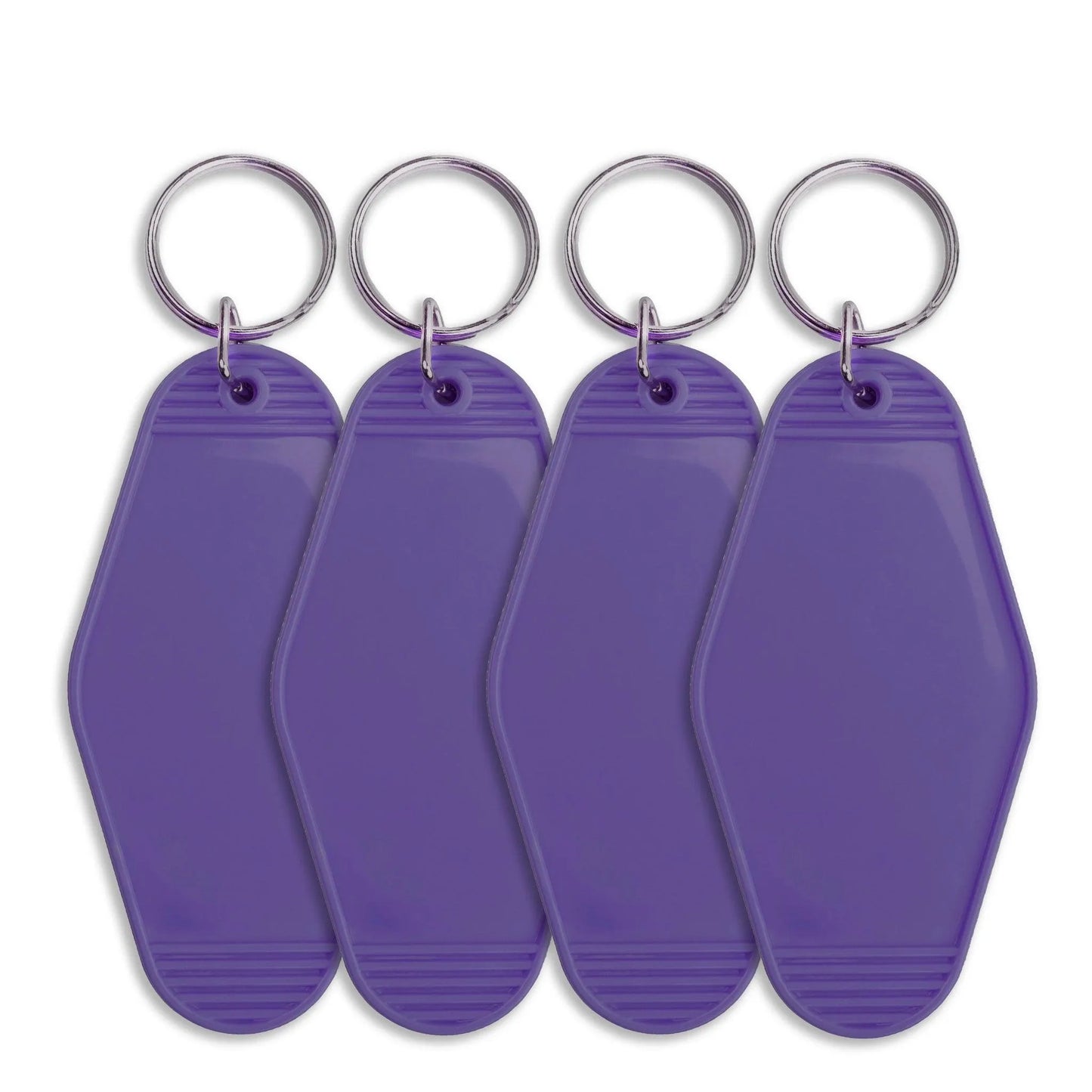 Master Maker Crafts -  Retro Motel Keychain with Silver Ring - Purple (4 per Set)