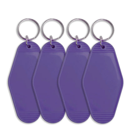 Master Maker Crafts -  Retro Motel Keychain with Silver Ring - Purple (4 per Set)