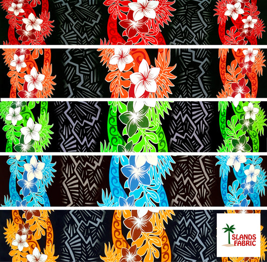 Triple Tropical Border Rayon Fabric | Islands Fabric