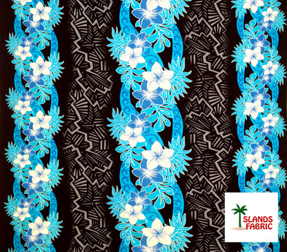 Triple Tropical Border Rayon Fabric | Islands Fabric