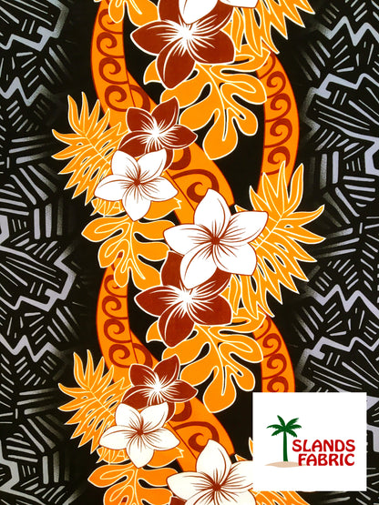 Triple Tropical Border Rayon Fabric | Islands Fabric