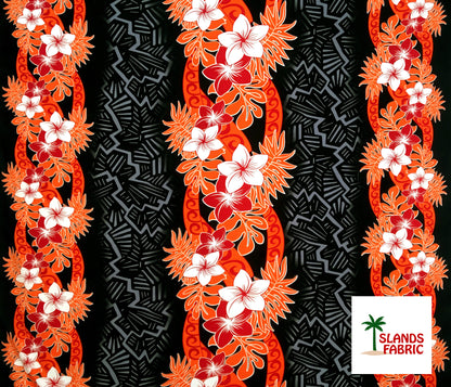Triple Tropical Border Rayon Fabric | Islands Fabric