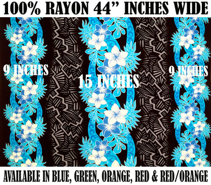 Triple Tropical Border Rayon Fabric | Islands Fabric