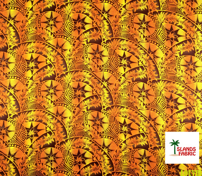 Plumeria Star Design Rayon Fabric | Islands Fabric