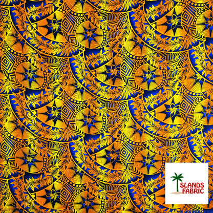 Plumeria Star Design Rayon Fabric | Islands Fabric