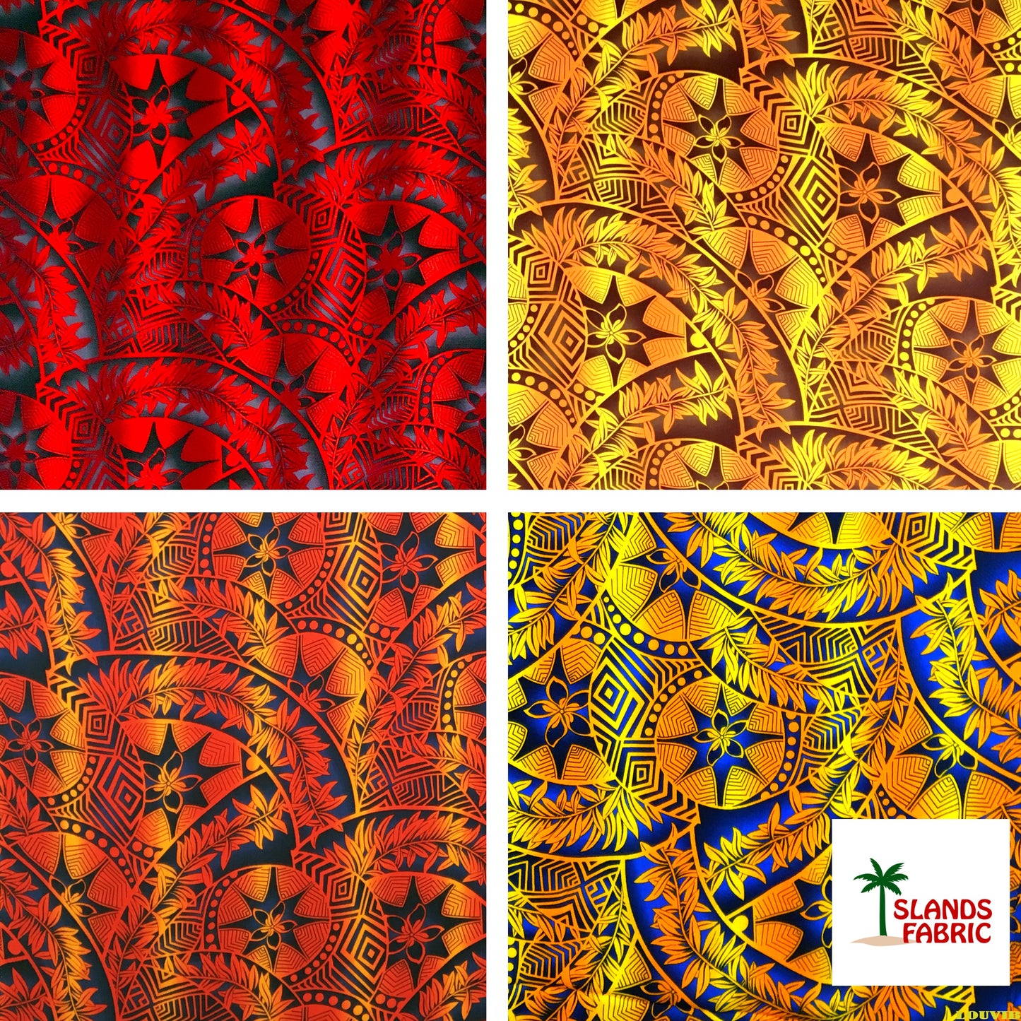 Plumeria Star Design Rayon Fabric | Islands Fabric