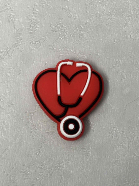 Medical - Stethoscope Heart Red Silicone Focal 0271