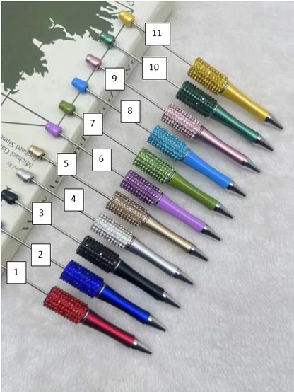 Rhinestone Beadable Plastic Pens