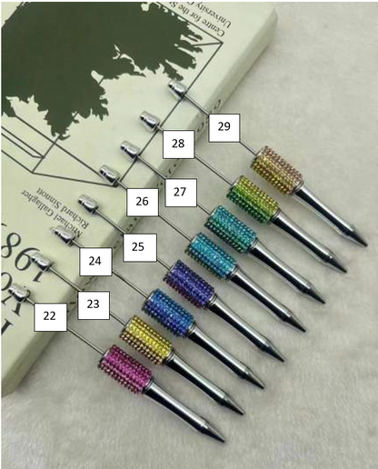 Rhinestone Beadable Plastic Pens