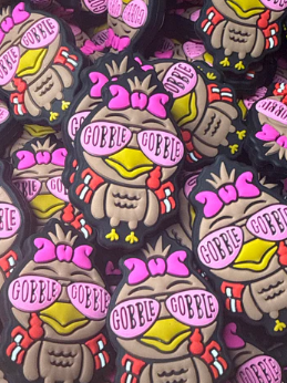 Thanksgiving - Turkey Girl Gobble Silicone Focal 6048