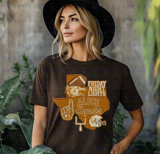 Alice Coyotes Friday Night Lights Embroidery Effect