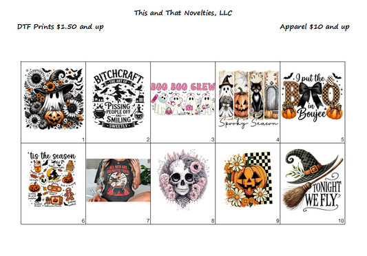 Direct to Film (DTF) Prints - Halloween