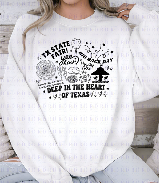 Texas State Fair Collage PNG Download-2 versions Black and White