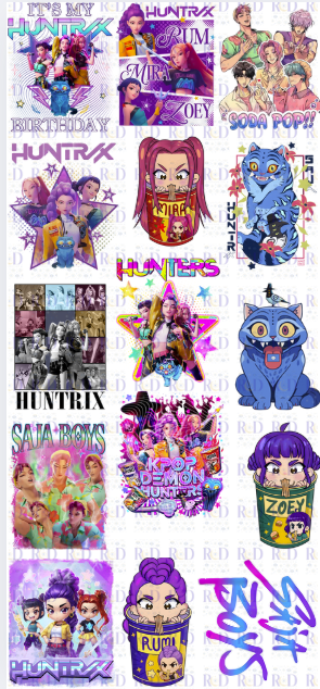 $25 RDK-PopDemon/Saja Boys Gang Sheet RTS DTF Prints - 15 youth prints