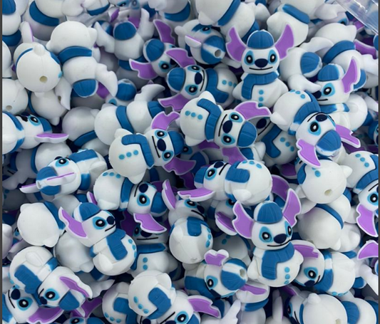 0151 - Disney - Stitch Snowman 3D Silicone Focal - Bead Sister Collab
