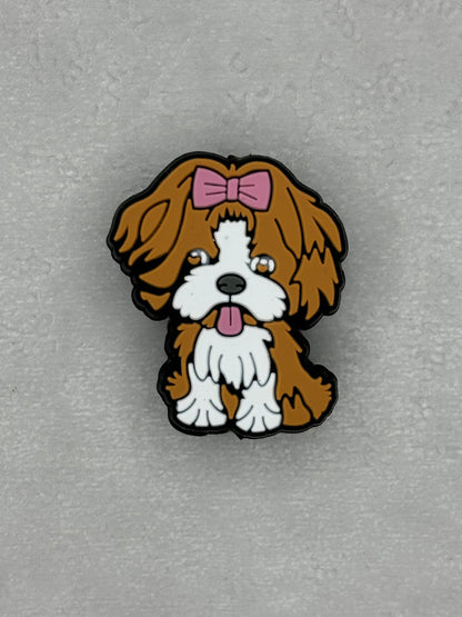 0080 - Animal - Dog - Shih Tzu Brown Girl Silicone Focal