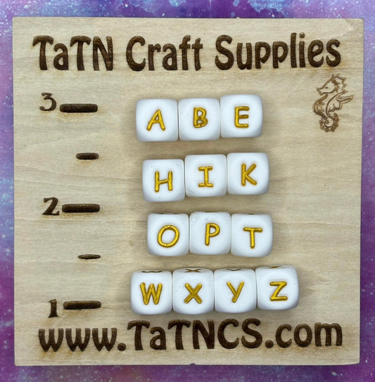 Alphabet Greek 12mm Letter Silicone Beads 10 Count