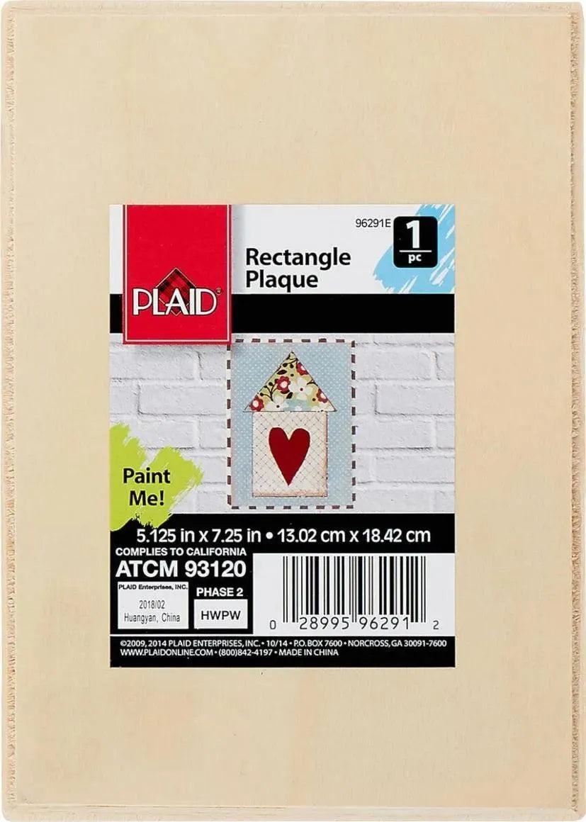 Wood Rectangle Plaque - 7.25" x 5.125"