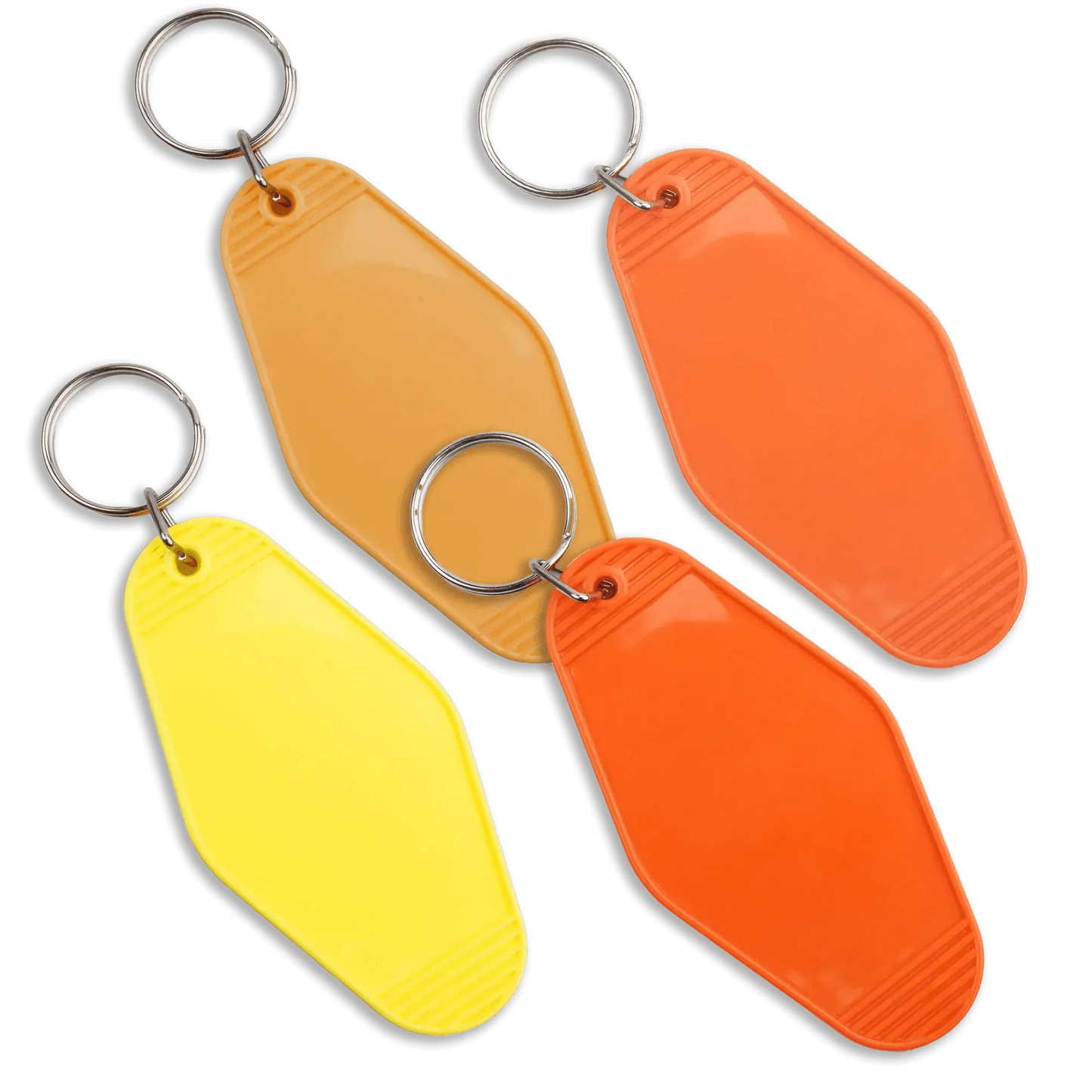 Master Maker Crafts -  Retro Motel Keychain with Silver Ring - Citrus Orange (4 per Set)