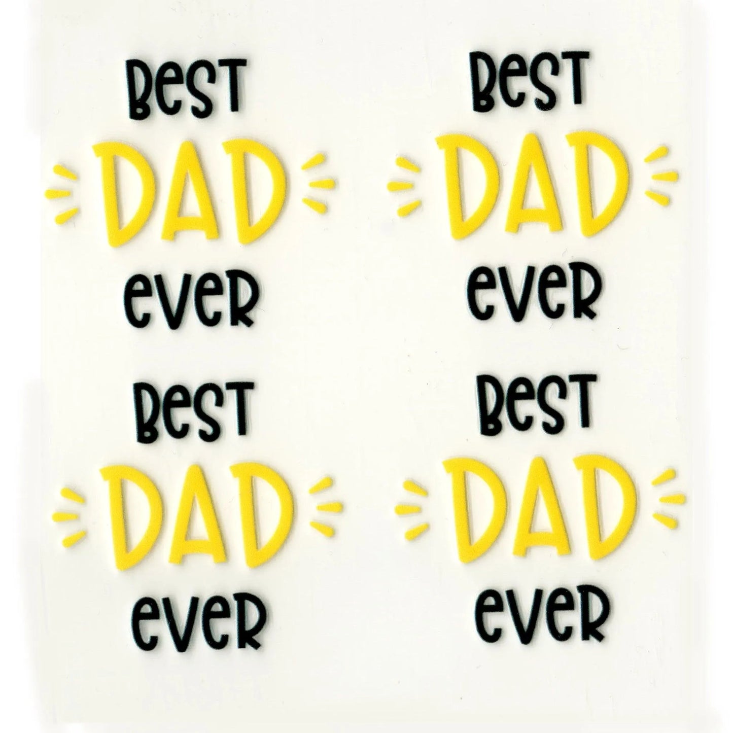 Master Maker Crafts -  UV DTF Decal - Best Dad Ever 4 Set 2" (Keychain NOT Inclued)