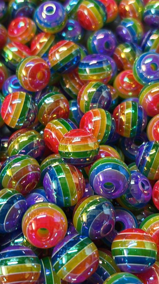 Acrylic 16mm Rainbow Bead - 10 Count A60