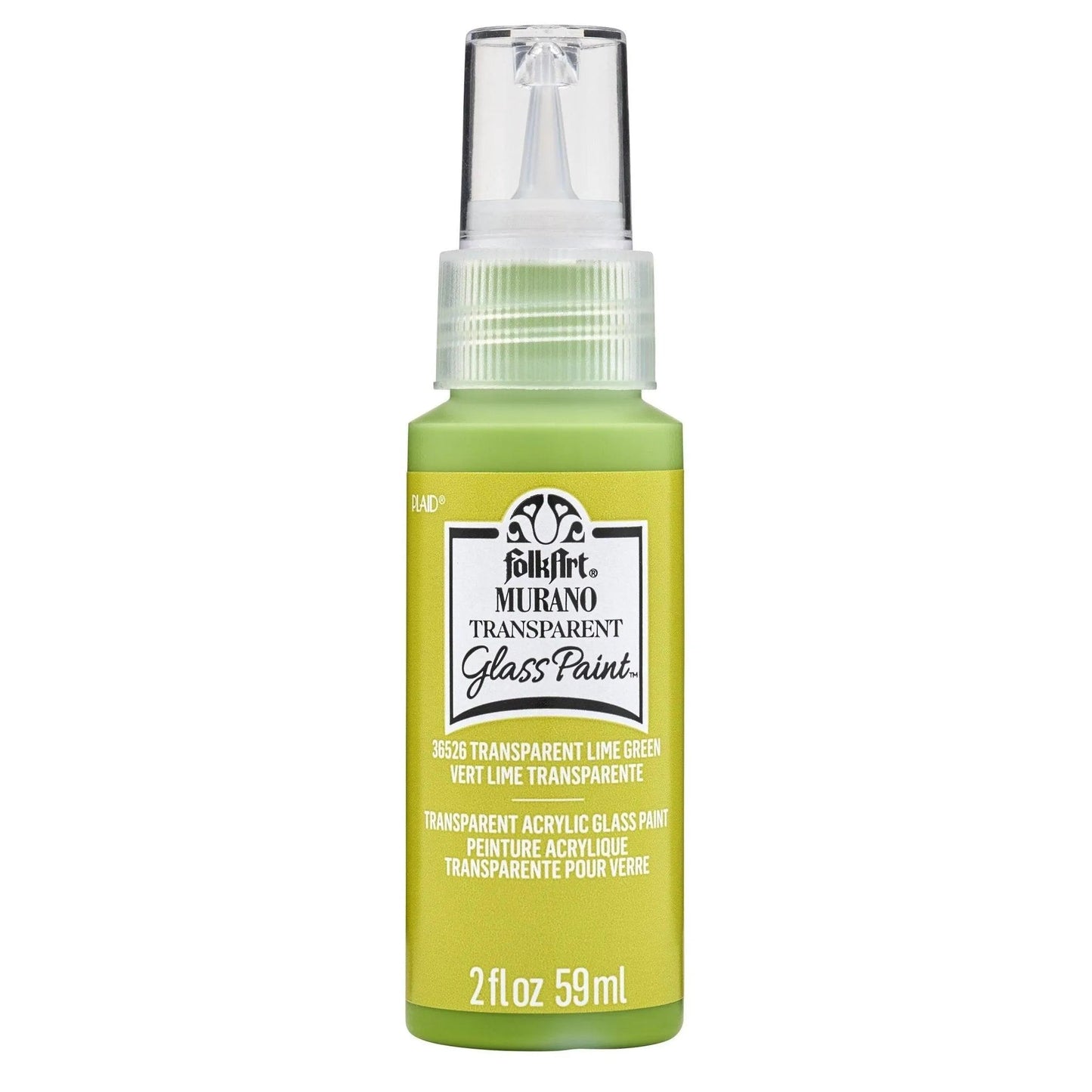 FolkArt Murano Glass Paint - Transparent Lime Green (2 oz Bottle)