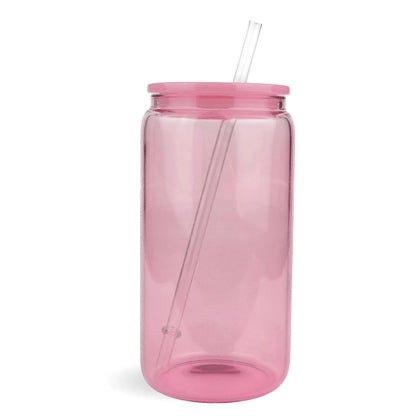 Master Maker Crafts -  16 oz Glass Can Single Wall - Light Pink