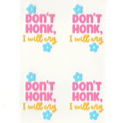 Master Maker Crafts -  UV DTF Decal - Don't Honk 4 Set 2" (Keychain NOT Inclued)
