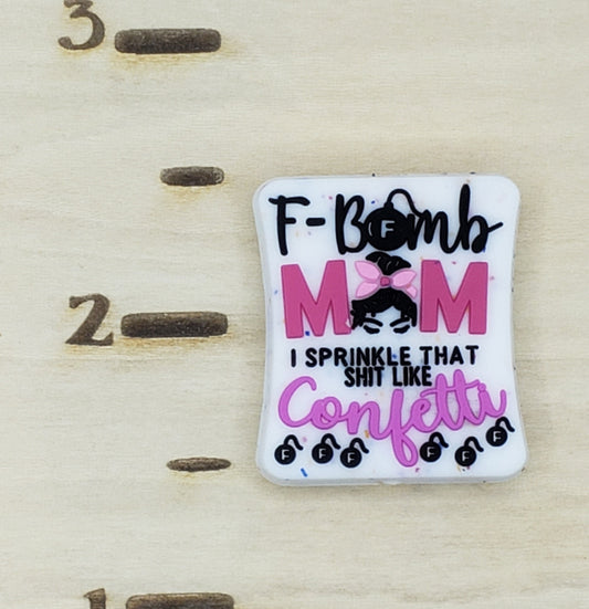 Mom - F-B*omb Mom Silicone Focal Bead 7524 - 5 Count