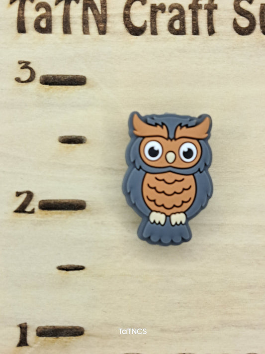 Animal - Owl Brown Silicone Focal - 3 Count - 2554