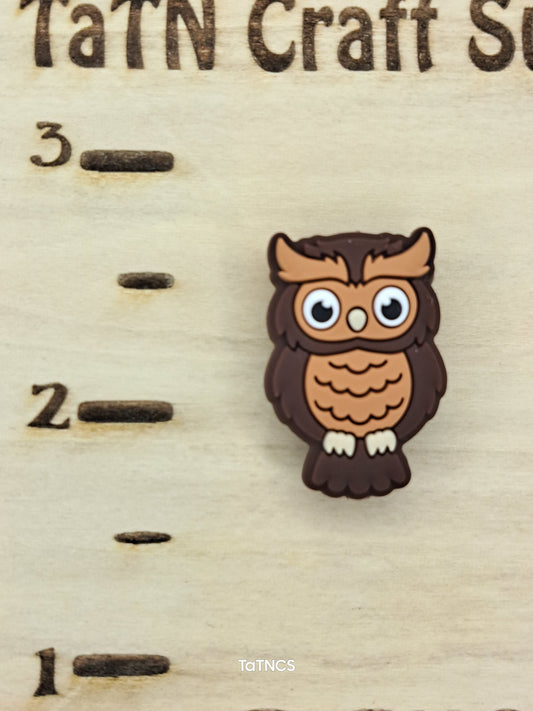 Animal - Owl Brown Silicone Focal - 3 Count 2554