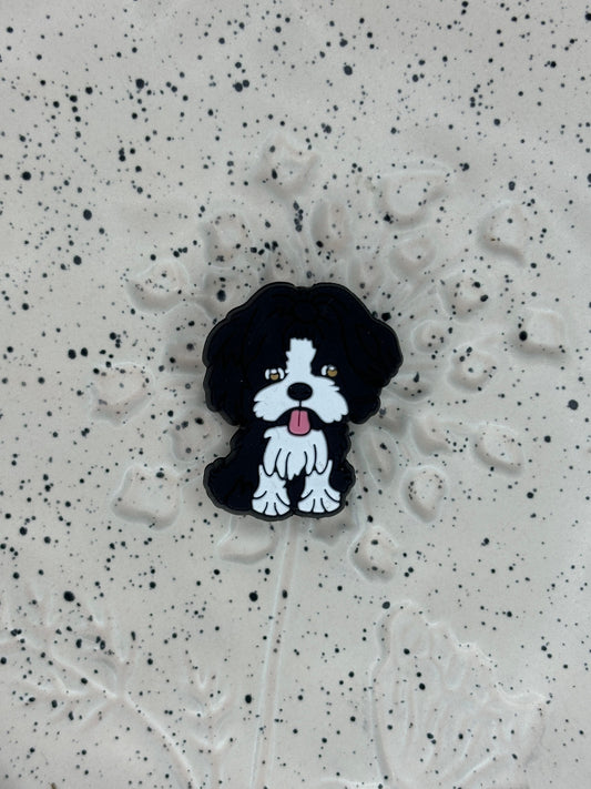 Animal - Dog - Shih Tzu Black Boy Silicone Focal 0077 - 5 Count