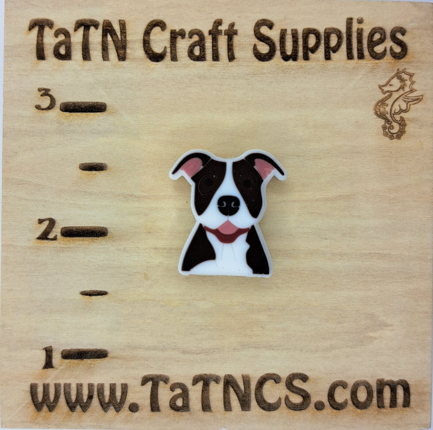 Dog - Pit Bull Dark Brown Silicone Focal Bead 0065