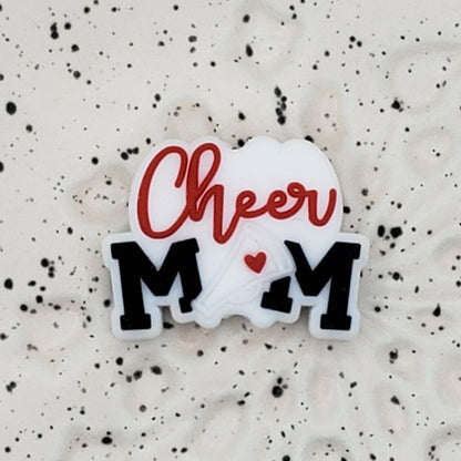 Mom - Cheer Mom Silicone Focal Bead 3539 - 5 Count
