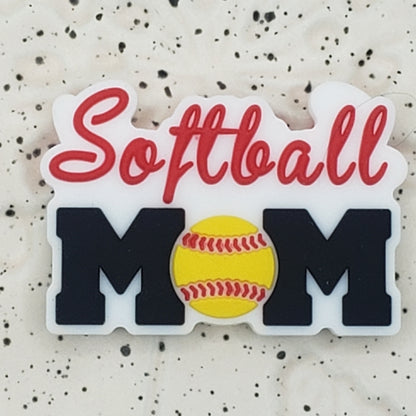 Mom - Cheer Mom Silicone Focal Bead 3539 - 5 Count