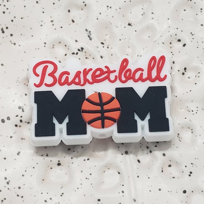 Mom - Cheer Mom Silicone Focal Bead 3539 - 5 Count