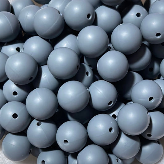 Silicone Bead Dark Gray S6 A01-09 - 15mm - 10 pack