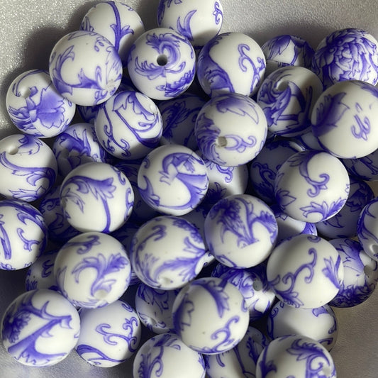 Silicone Bead Grape Lace P4 P04-111 - 15mm - 10 pack