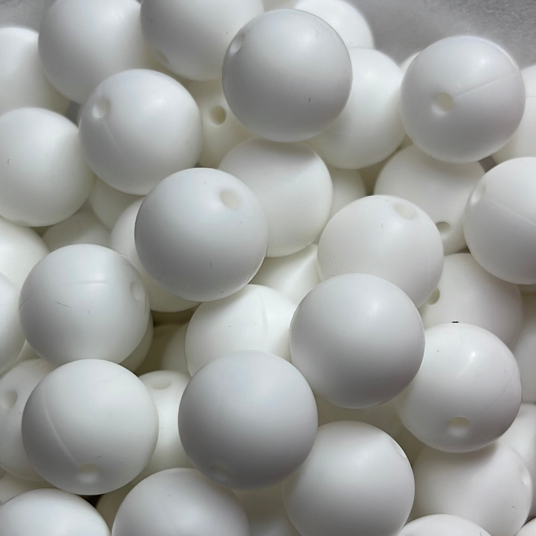 Silicone Bead White S3 A01-07 - 15mm - 10 pack