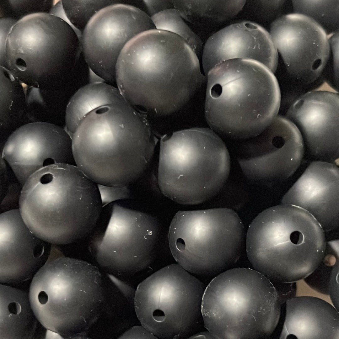 Silicone Bead Black S2 A05-10 - 15mm - 10 pack