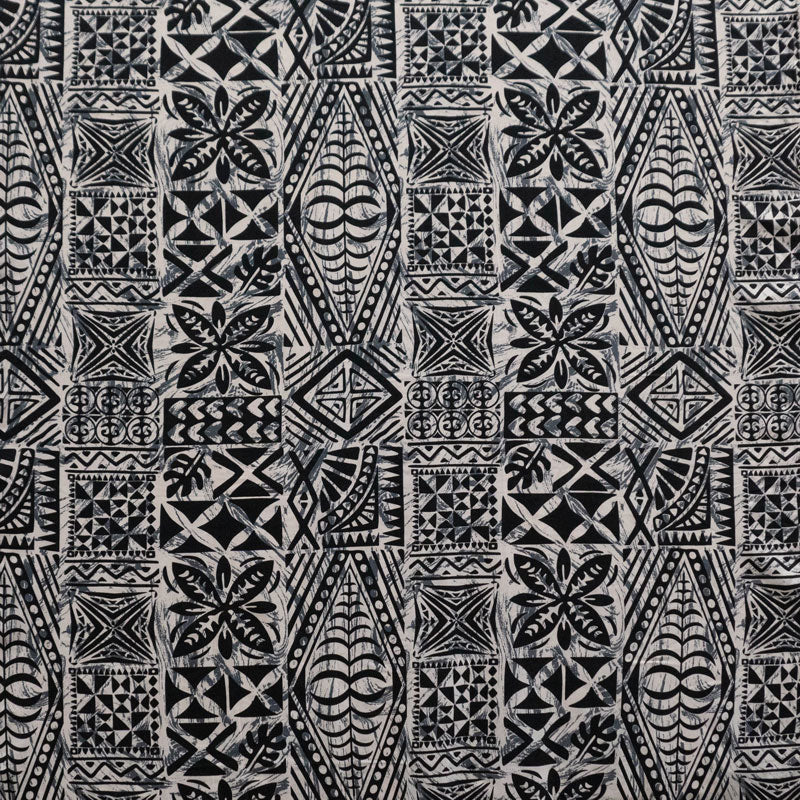 Traditional Tongan Geometric design Peachskin Fabric | Islands Fabric