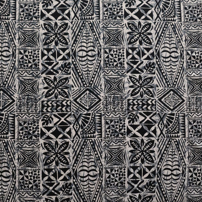 Traditional Tongan Geometric design Peachskin Fabric | Islands Fabric