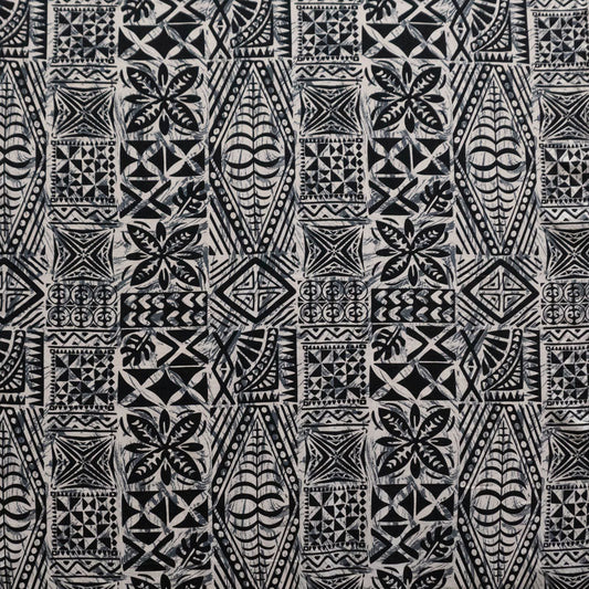 Traditional Tongan Geometric design Peachskin Fabric | Islands Fabric