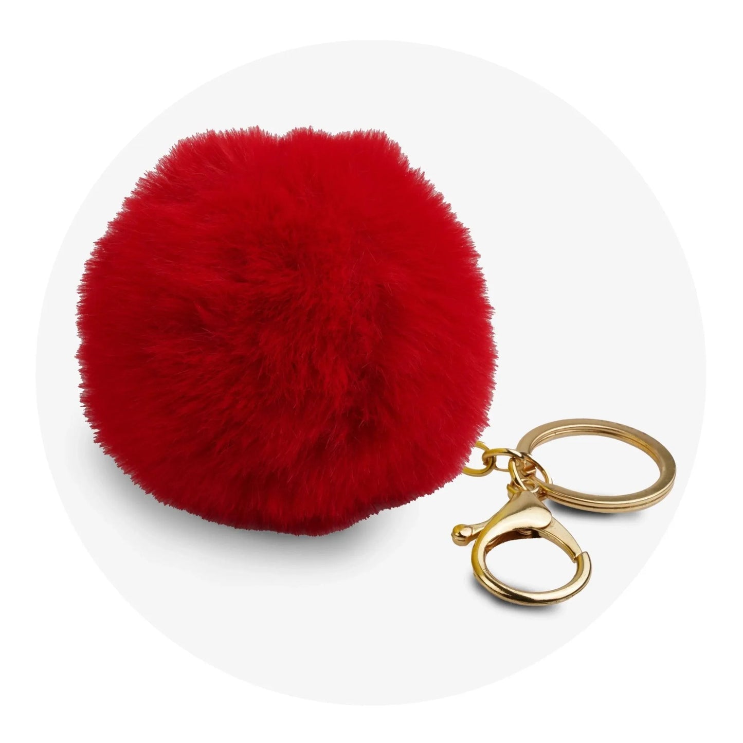 Master Maker Crafts -  Pom Pom Round Key Chain - Red