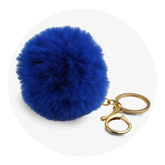 Master Maker Crafts -  Pom Pom Round Key Chain - Royal Blue